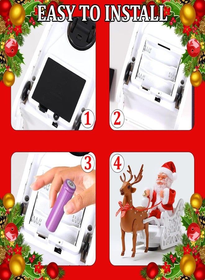 fizzytech Santa Cluas Toy Ideal for Xmas Holiday New Year Home Party Decoration Fun Interactive Animated Kids and Childrens (FTH_Pull_Cart_Santa) - Image 4